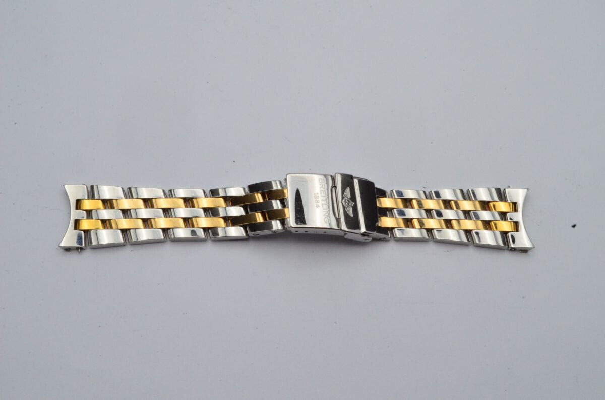 BREITLING NAVITIMER 92 PILOTBAND 20MM STAHL/GOLD TOP ZUSTAND VINTAGE RAR Main Image