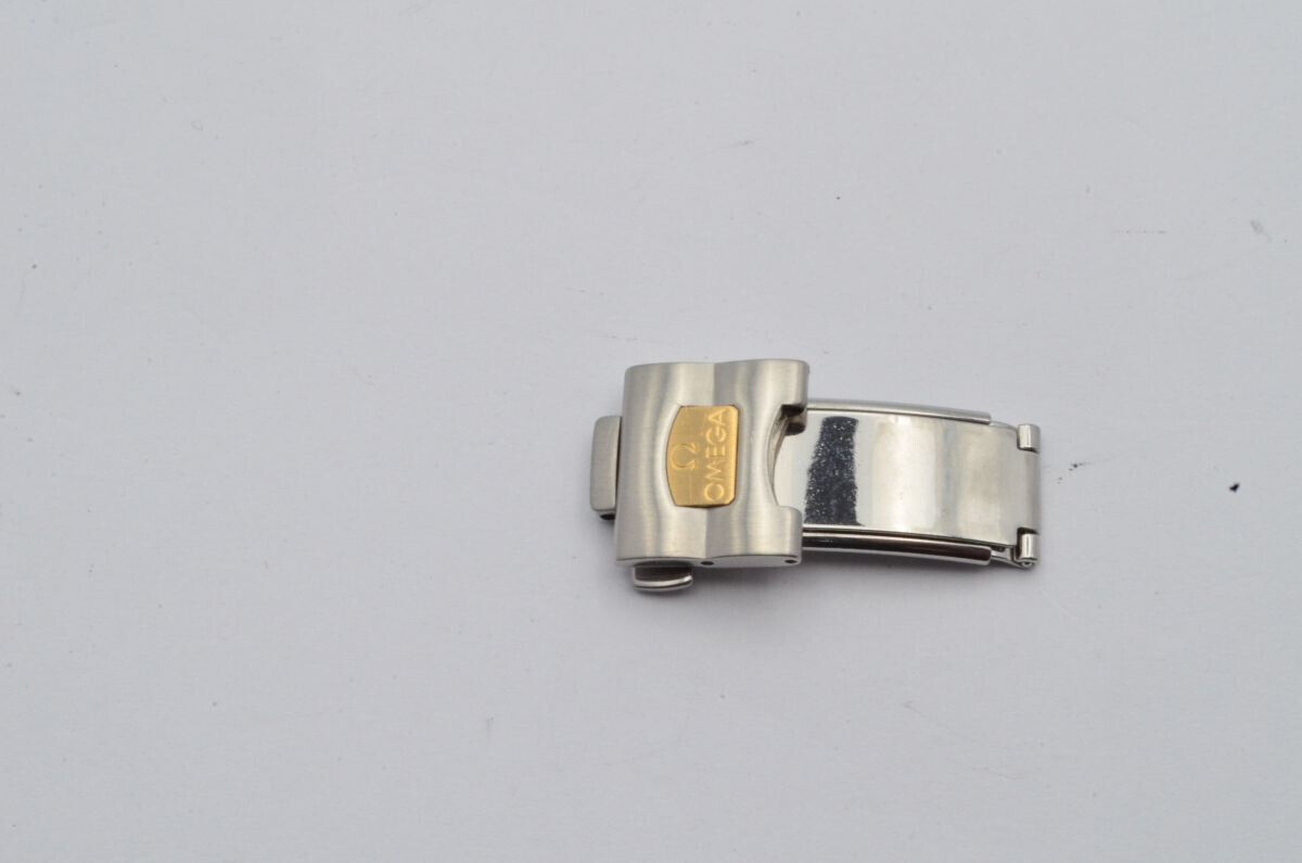 OMEGA POLARIS HERREN FALTSCHLIESSE STAHL 17MM SCHÖN DEPLOYMENT CLASP 1455/448 Main Image