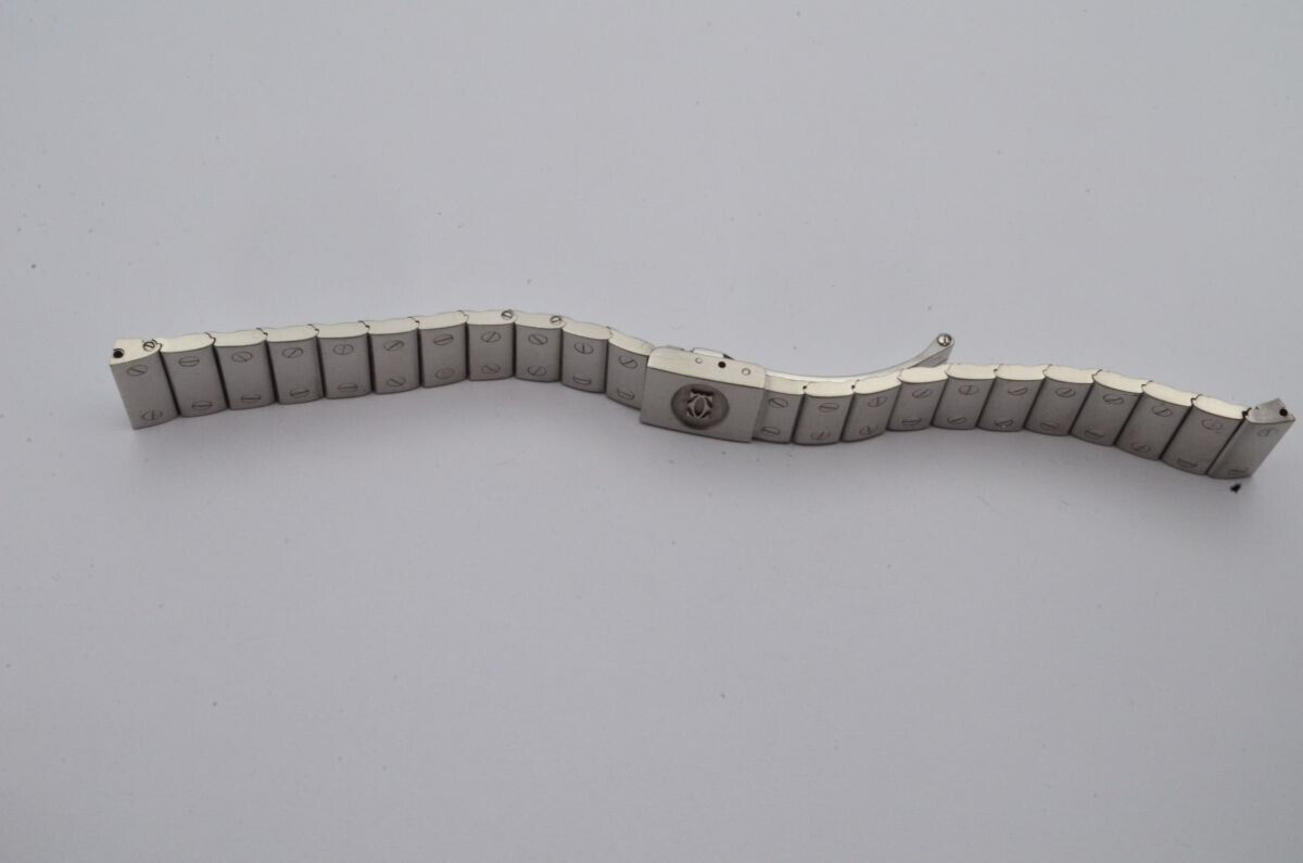 CARTIER SANTOS HERREN STAHL ARMBAND 18MM BRACELET VINTAGE SCHÖNER ZUSTAND RAR Gallery Image 0