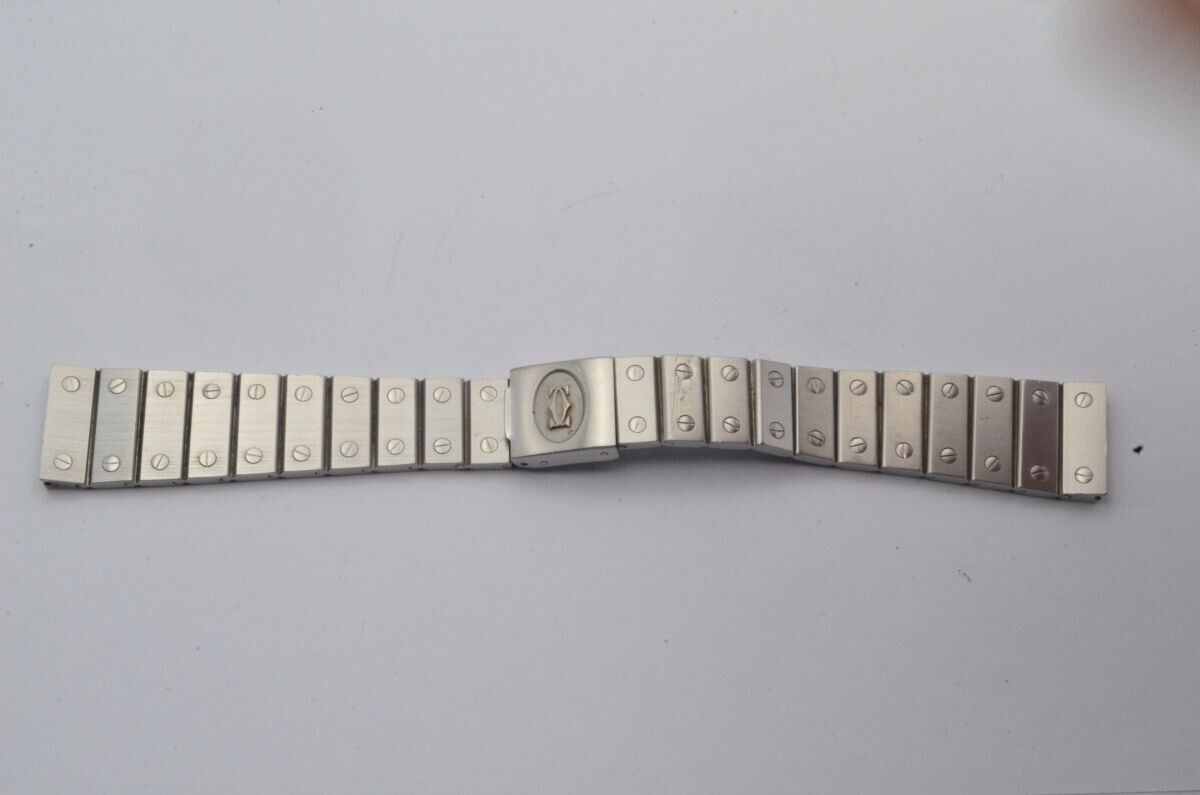 CARTIER SANTOS HERREN STAHL ARMBAND 18MM BRACELET VINTAGE SCHÖNER ZUSTAND RAR 3 Main Image