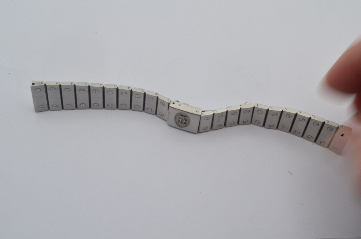 CARTIER SANTOS HERREN STAHL ARMBAND 18MM BRACELET VINTAGE SCHÖNER ZUSTAND RAR 3 Gallery Image 0