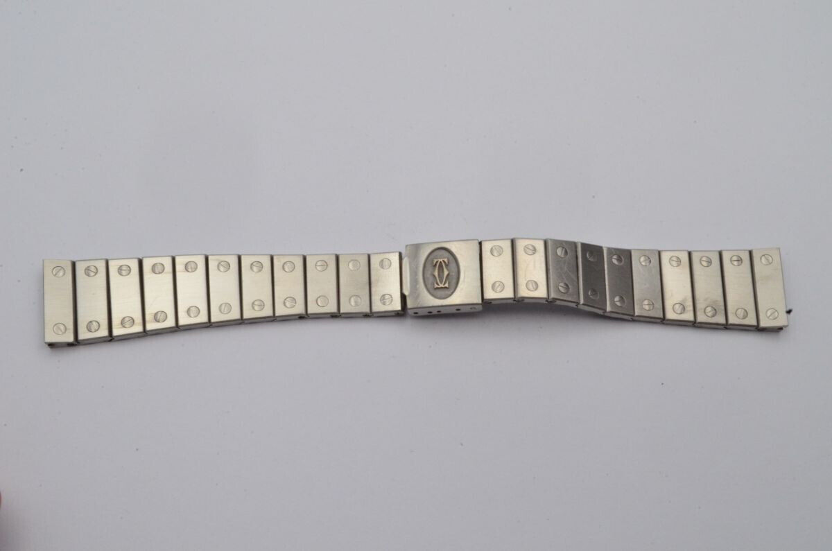 CARTIER SANTOS HERREN STAHL ARMBAND 18MM BRACELET VINTAGE SCHÖNER ZUSTAND RAR 2 Main Image