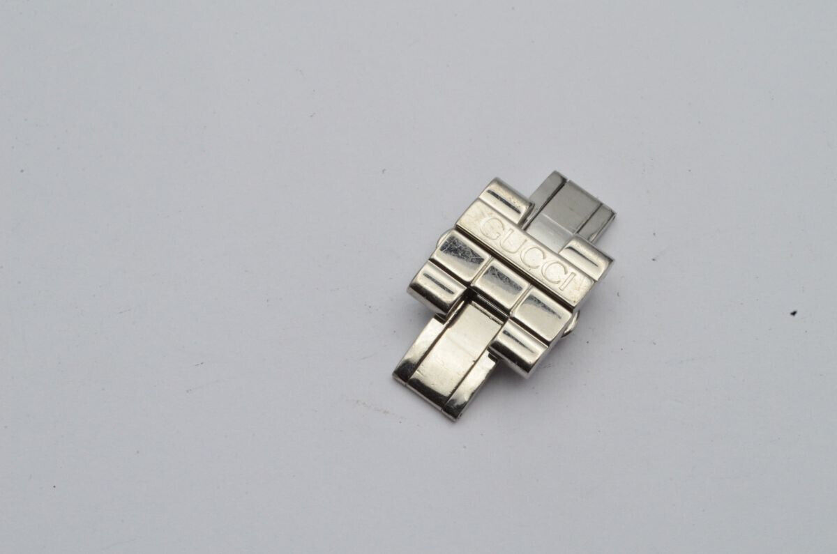 GUCCI VINTAGE STAHL ARMBAND FALTSCHLIESSE 20MM DEPLOYMENT CLASP RAR 2 Main Image