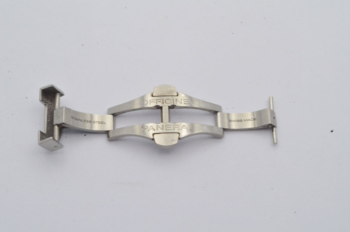 OFFICINE PANERAI LEDER ARMBAND FALTSCHLIESSE 20MM DEPLOYMENT CLASP VINTAGE MATT Gallery Image 1