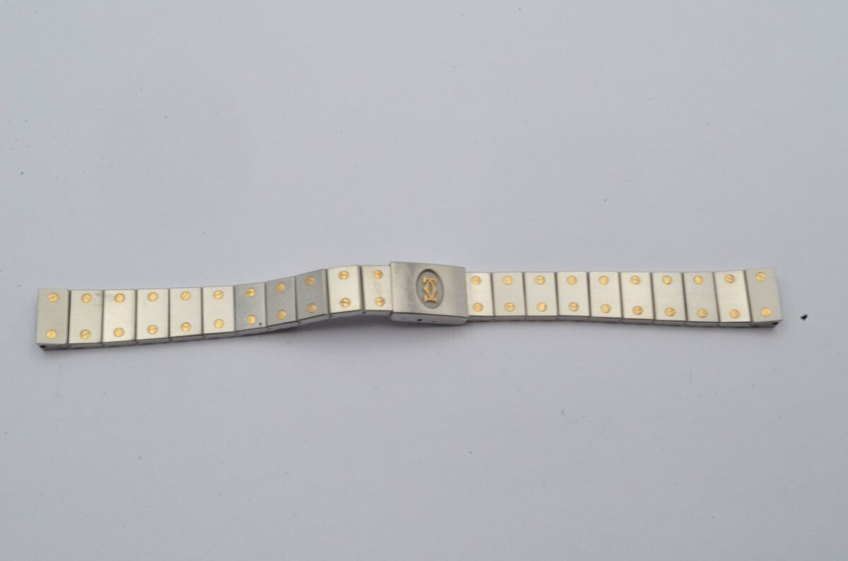 CARTIER SANTOS STAHL/GOLD ARMBAND 12MM BRACELET VINTAGE SCHÖNER ZUSTAND RAR 4 Main Image