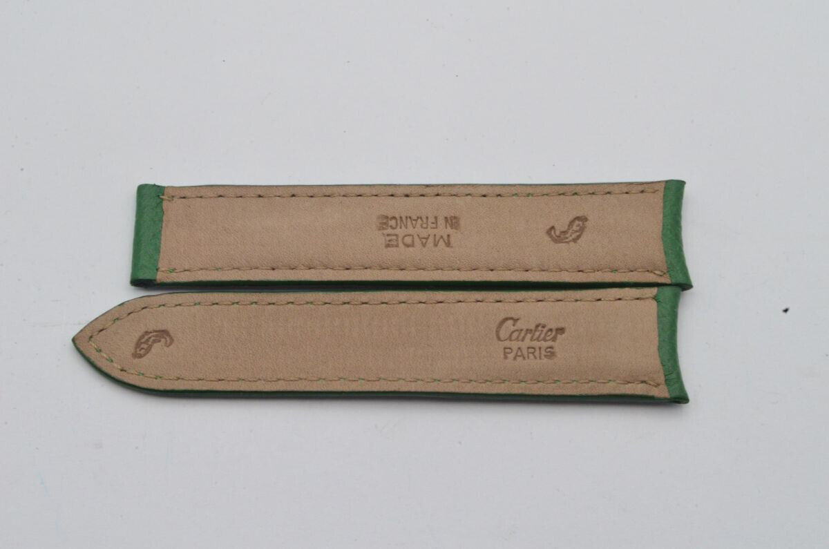 CARTIER KALBS LEDER ARMBAND LEATHER BRACELET 17MM FALTSCHLIESSE 16MM 17-16 GRÜN Gallery Image 0