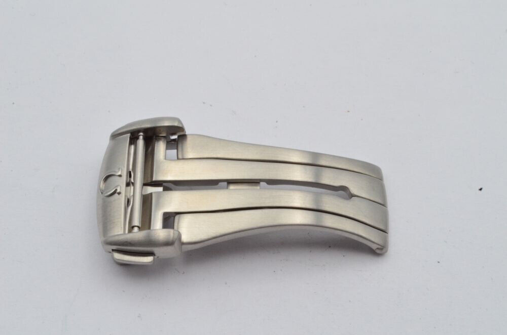OMEGA LEDER ARMBAND FALTSCHLIESSE 18MM DEPLOYMENT CLASP VINTAGE MATT Main Image
