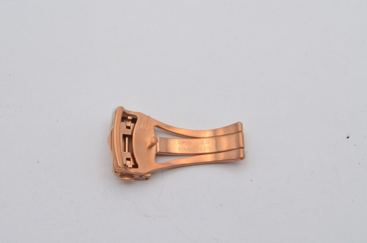 ORIS LEDER ARMBAND FALTSCHLIESSE 20MM EDELSTAHL DEPLOYMENT CLASP 3 ROSE Gallery Image 0